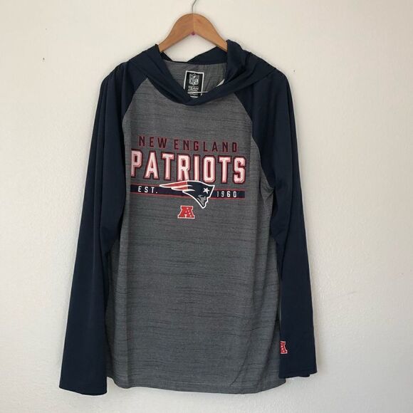 NWT NFL Team Apparel New England Patriots Hooded Navy Sweater Large - Picture 1 of 12
